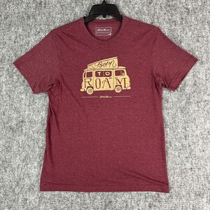 Eddie Bauer Shirt Medium Mens Maroon Van Life Camping Outdoor‎ Volkswagen Van